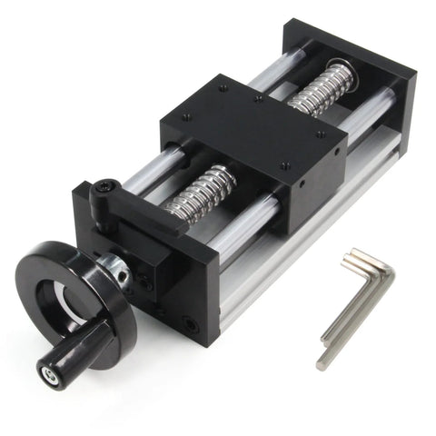 100mm effective stroke length linear rail guide double optical axis linear slide rail ballscrew sfu1605 with manual sliding table