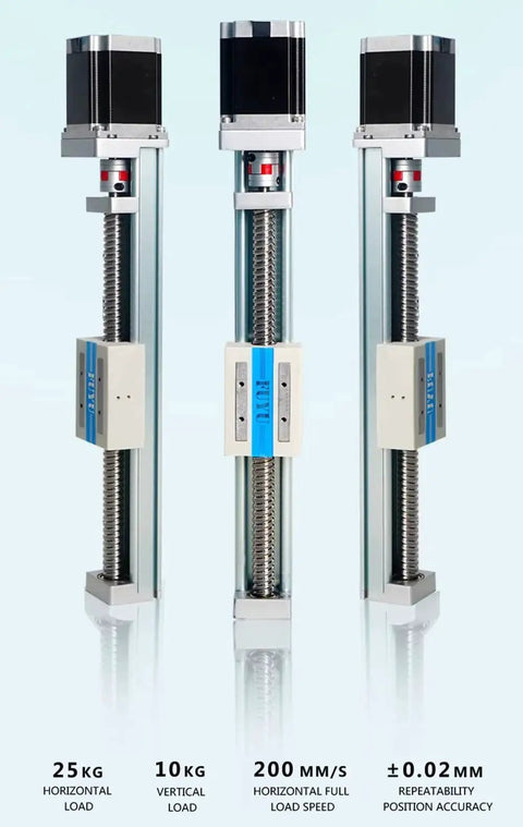 FSK40J Linear Guide Module With Ball Screw Drive For CNC Linear Stage Nema 23 Stepper Motor 500mm Stroke Front View