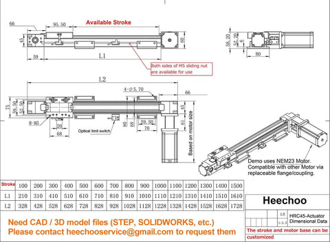 Technical diagram of High Speed 400 MM 16 INCH Stroke Belt Drive Linear Guide Rail Motion Slide Actuator Module for CNC Linear Position Kit