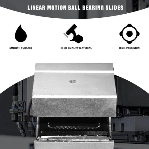 Close-up of SBR12 LUU Aluminum Block, 20mm Linear Motion Ball Bearing Slide Block for SBR12 LUU 20mm Linear Guide Rail in CNC setup