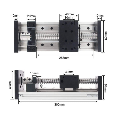 ✝️ Hbx1605 200mm / 7.87" linear motion guide actuator double linear rail slide 1605 ballscrew motorized xy xyz