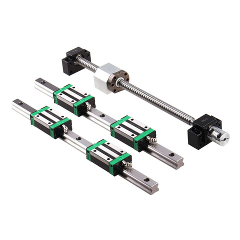 ✝️ 2pcs hgr20-300mm linear rail + 1pcs rm1605-350mm ballscrew with bf12/bk12 kit, dsg16h nut housing, coupling