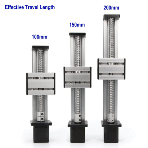 200mm Effective Stroke Length Linear Rail Guide Ballscrew SFU1605 with Nema 17 Stepper Motor for CNC Router Machine Parts
