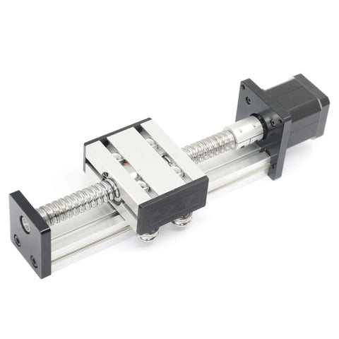 1pcs linear rail guide ballscrew SFU1605 with NEMA17 stepper motor, 100mm effective stroke length for DIY CNC router parts X Y Z linear stage actuator
