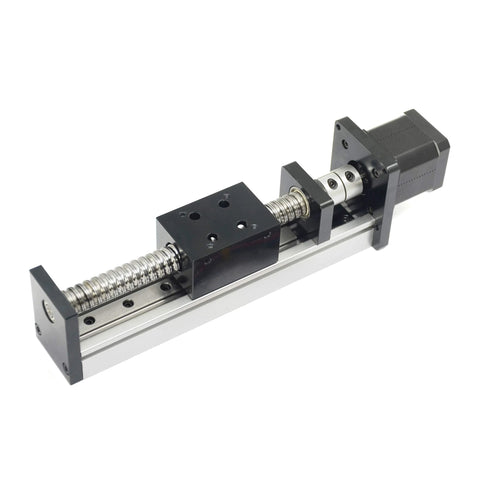 1pcs Linear Rail Guide Ballscrew SFU1605 with Square Linear Rails with NEMA17 Stepper Motor, 100mm Effective Stroke Length for DIY CNC Router Parts