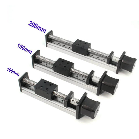 100mm effective stroke length linear rail guide with square linear rails ballscrew SFU1605 and NEMA 17 stepper motor for CNC router parts