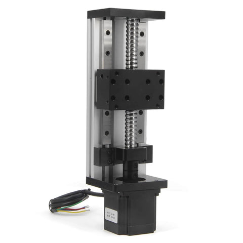 Dual Linear Rail Guide Ballscrew SFU1605 with Square Linear Rails with NEMA23 Stepper Motor, 100mm Effective Stroke Length for CNC Router