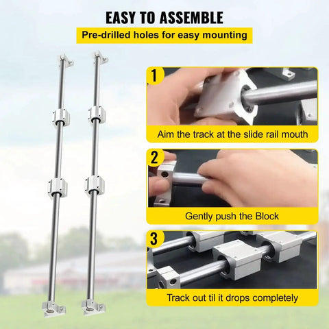 Ultra Smooth Linear Rail Kit For CNC And DIY Projects BestEquip 2 Pieces 20mm x 1000mm Linear Shafts with Assembly Instructions