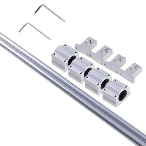 Pro Grade Linear Shaft CNC Parts Kit 16x1000mm Set With 4 SK16 Linear Rail Supports and 4 SCS16UU Slide Blocks for DIY Projects