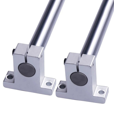 Pro Grade Linear Shaft CNC Parts Kit 16x1000mm Set with 4 SK16 linear rail supports close-up view.