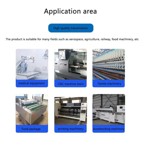 Application area for Egh15ca linear slider bearing, including medical, textile, CNC tools, and food packaging machinery.