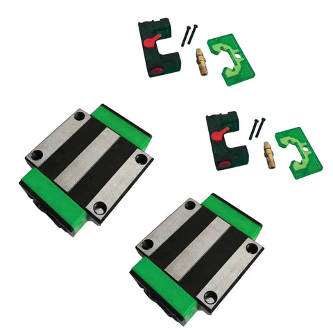 EGW25CA Linear Slider Bearing Kit with two flange slider blocks and two self lubricating E2 oil boxes for CNC guides.