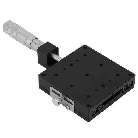 Linear Stages 80 * 80mm,Manual Slide Table Trimming Linear Stage,X Micrometer Differential Head,Linear,Cross Roller Type,Stroke: ±12.5mm