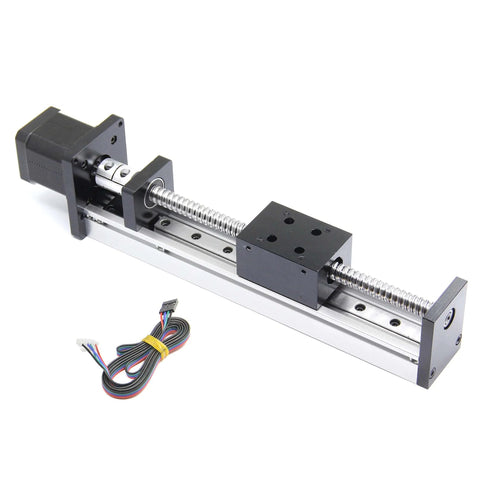 150mm Length Travel Linear Stage Actuator with Square Linear Rails Ballscrew SFU1204 and NEMA17 Stepper Motor for CNC Routers