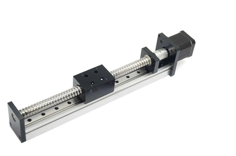 200mm Travel Linear Stage Actuator with SFU1605 Ball Screw and NEMA17 Stepper Motor, square linear rails for CNC router