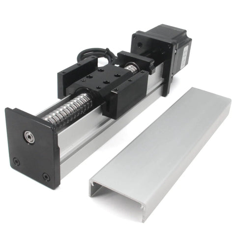 100mm Length Travel Fully Enclosed Linear Stage Actuator with Square Linear Rails Ballscrew SFU1605 and NEMA23 Stepper Motor