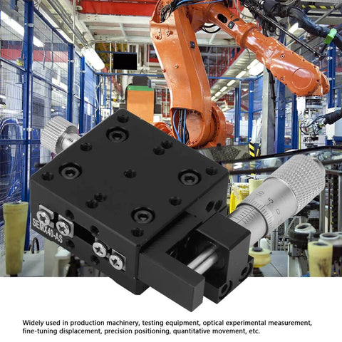 Linear Stages, SEMX40-AS X Micrometer Linear Stages, 40×40mm Manual FinE Tuning Crossing Roller, in industrial setup
