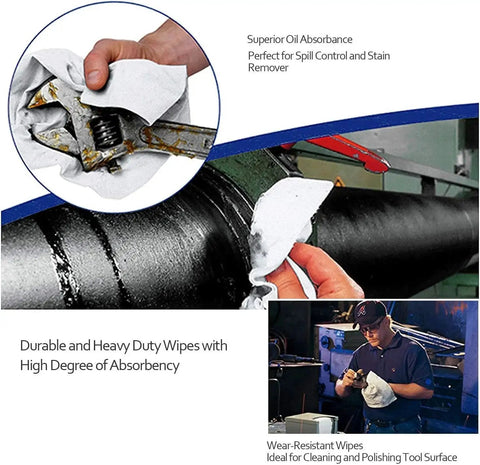 Lint Free 4x4 Wipes 1200 Pcs Cellulose Polyester Blend For Lab Pharma shown in use on machinery and tools