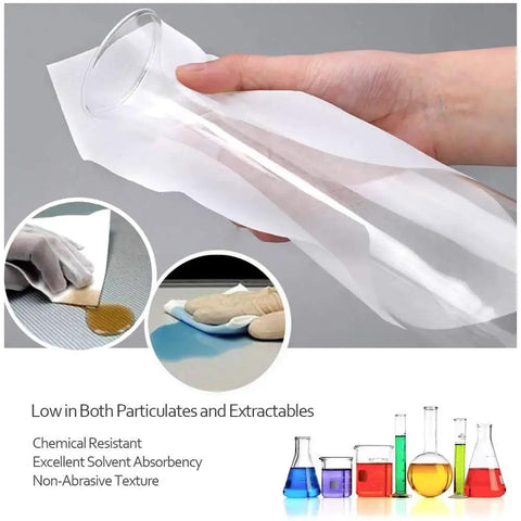 Lint Free Wipes Cleanroom Disposable 6x6 Inches Cellulose Polyester Blend 56 GSM used for cleaning glassware in lab