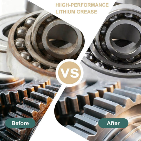 Before and after comparison of bearings and gears using White Lithium Grease for Car Door,Bearings & Gears Lubricant Grease