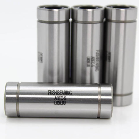 4pcs LM8LUU Linear Bearing Set for JGAurora Voron Monoprice, chrome steel, 8mm bore, 8x15x45mm for CNC axis motion anti-backlash