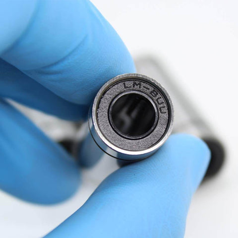 Close-up of LM8LUU Linear Bearing from 3D Printer CNC Parts LM8LUU Linear Bearing Set for JGAurora Voron Monoprice Maker Select