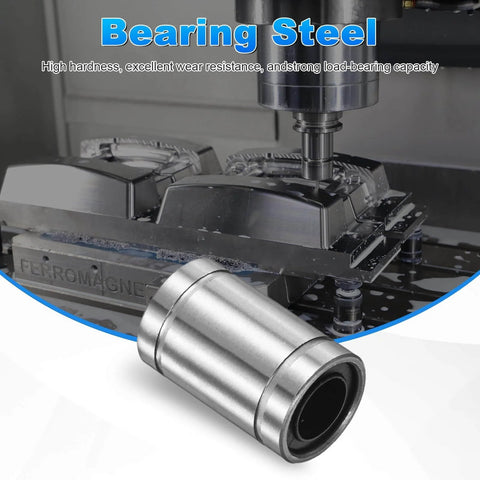 LM8UU Linear Ball Bearings 8mm Bore Dia 15mm OD 24mm Length, 4 pcs linear bushing in CNC engraving machine setup.