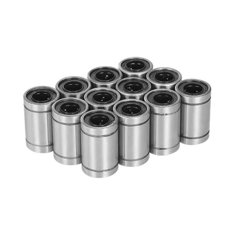 ✝️ 12 Pcs LM8UU Linear Ball Bearings, 8mm Bore Dia, 15mm OD, 24mm Length with Double Side Rubber Seal, stacked view