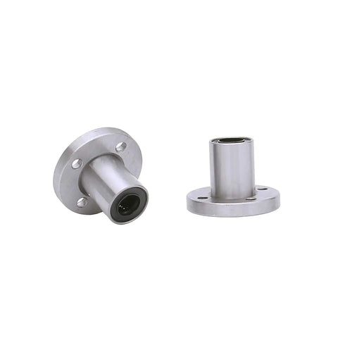 LMF10UU Round Flange Linear Motion Bearing Set of 2 with 10x19x29mm bore, outer diameter 19mm, length 29mm for smooth linear motion
