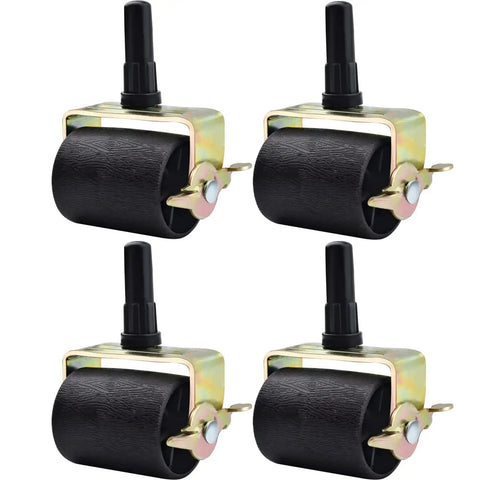Locking Bed Frame Casters Set Of 4 With Brakes And Stem Socket Sleeves for bedframe replacement, smooth rolling on surfaces.
