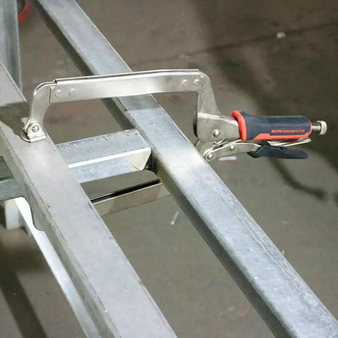 Heavy Duty 18 Inch C Clamp Locking Pliers With Swivel Pads For Welding And Woodworking 2 Piece Set clamping metal beam