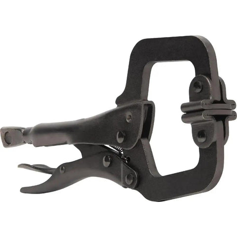 Workhorse Locking Pliers Set With Swivel Jaws 6 Inch And 11 Inch C Clamp Style Grips Heavy Duty Quick Thumb Knob Adjustment And Easy Lever Release For Home Shop Woodworking Two Piece Klein Tools black clamp