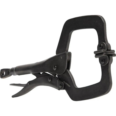 Workhorse Locking Pliers Set With Swivel Jaws 6 Inch And 11 Inch C Clamp Style Grips Heavy Duty Quick Thumb Knob Adjustment And Easy Lever Release