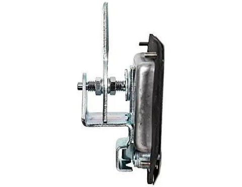 Side view of Locking T-Handle Latch In Polished Stainless Steel With Gasket And Blind Studs Flush Mount Includes Two Keys And Adjustable Cam