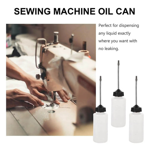 Long Mouth Nozzle Oil Bottles For Sewing Machines And Home Tools Three Pack Plastic Oiler Pots for precise lubricant dispensing