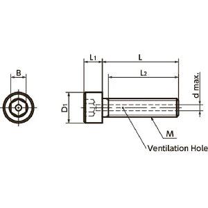 Lot of 10 SVLS-M5-12 NBK Socket Head Cap Vacuum Vented Screws with Ventilation Hole with Low Profile M5 length 12mm Made in Japan - VXB Ball Bearings