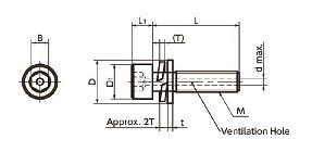 20-Pack SVSQS-M12-45 NBK Cross Recessed Flat Head M12 length 45mm Vacuum Vented Screws Made in Japan