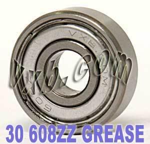 Lot of 30 Bearing 608ZZ 8x22x7 Shielded Greased Miniature - VXB Ball Bearings