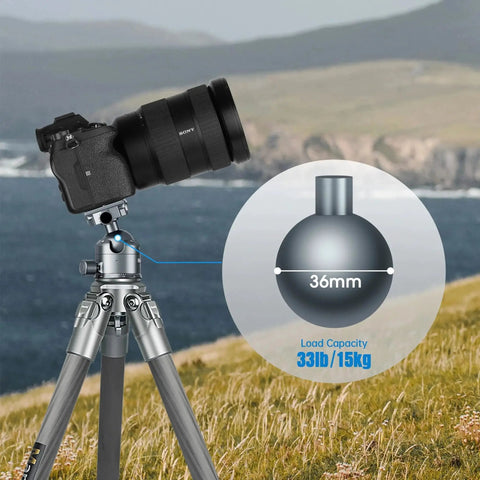 Low Profile 36mm CNC Aluminum Ball Head For Tripod And Monopod 360 Degree Panorama With Dual U Shaped Slots For Slider DSLR And Camcorder