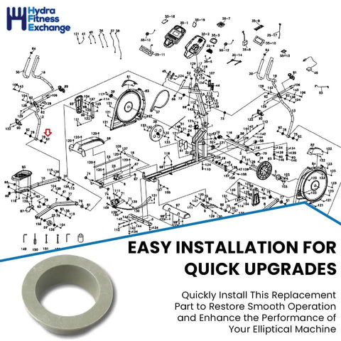 Lower Handle Bar Plastic Bushing And Spacer Replacement Part P060451 diagram with plastic sleeve bearing included