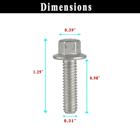 Dimensions of a single bolt from the 12 Piece Exhaust Manifold Header Bolt Kit For LS Series Engines LS1 LS2 LS3 LSX LT.