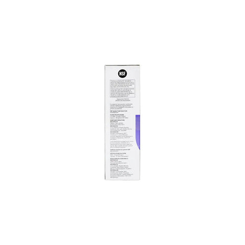 Side view of LT1000P Replacement Refrigerator Water Filter box displaying NSF certifications and text details for clean water and ice