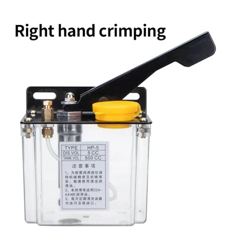 Lubrication Pump For CNC Machines With Solenoid Oil Pump 0.5L, 1L Or 2L Capacity, Right hand crimping, transparent body view