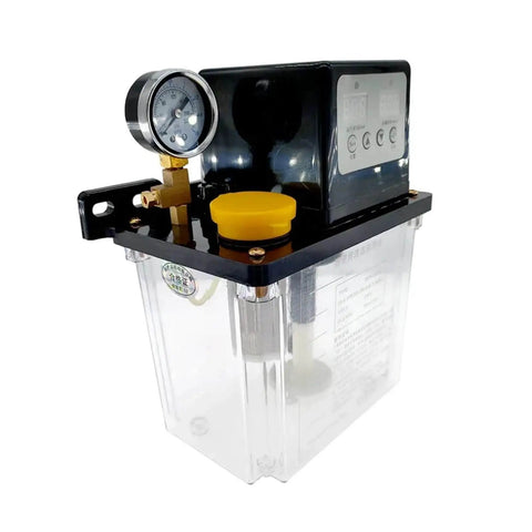 Lubrication Pump For CNC Machines With Solenoid Oil Pump 1L Capacity, digital display, rugged corrosion-resistant body, clear oil tank