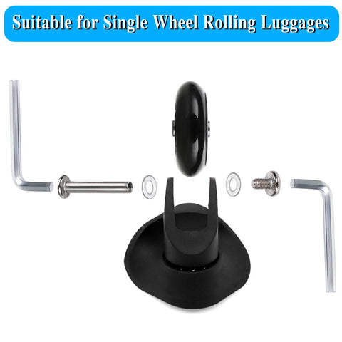 75 x 24mm Luggage Suitcase Replacement Wheels, Rubber Swivel Caster Wheels Bearings Repair Kits, Set of 2 with tools
