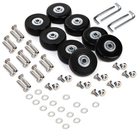 Set of 8 Luggage Suitcase Replacement Wheels, 50 x 18mm PU Caster Wheels Bearings Repair Kits, Shelf Replacement Wheels for Luggage