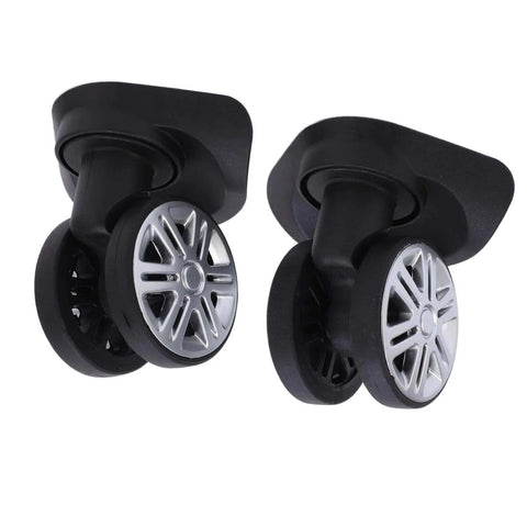 1 Pair Luggage Suitcase Wheels, trunk wheels with grey spokes for universal luggage suitcase trolley use.