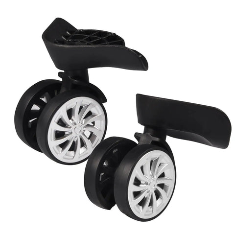 360 Degree Swivel Replacement Wheels For Luggage And Suitcases, Size 3.1 By 3.5 By 2.2 Inch, plastic black with white detail
