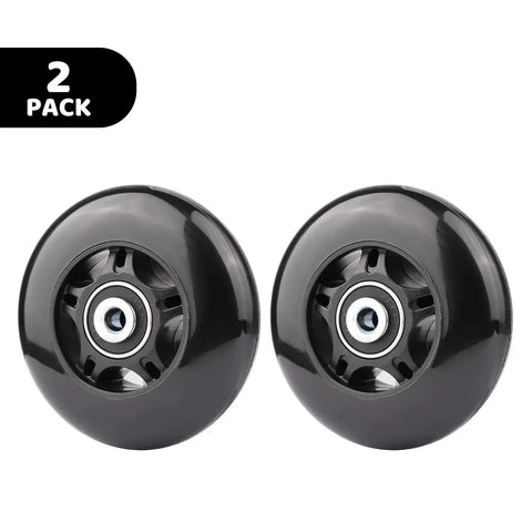 Silent PU Luggage Wheel Caster Inline Replacement For Suitcases With ABEC 7 608-2RS Bearings 6mm Axle Washer Kit 76x24mm