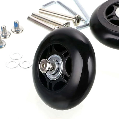 70mm x 24mm Single Luggage Wheels Replacements Kit, Set of 2 Mute Suitcase Replacement Wheels with 36mm/39mm Axles Screws Bearings